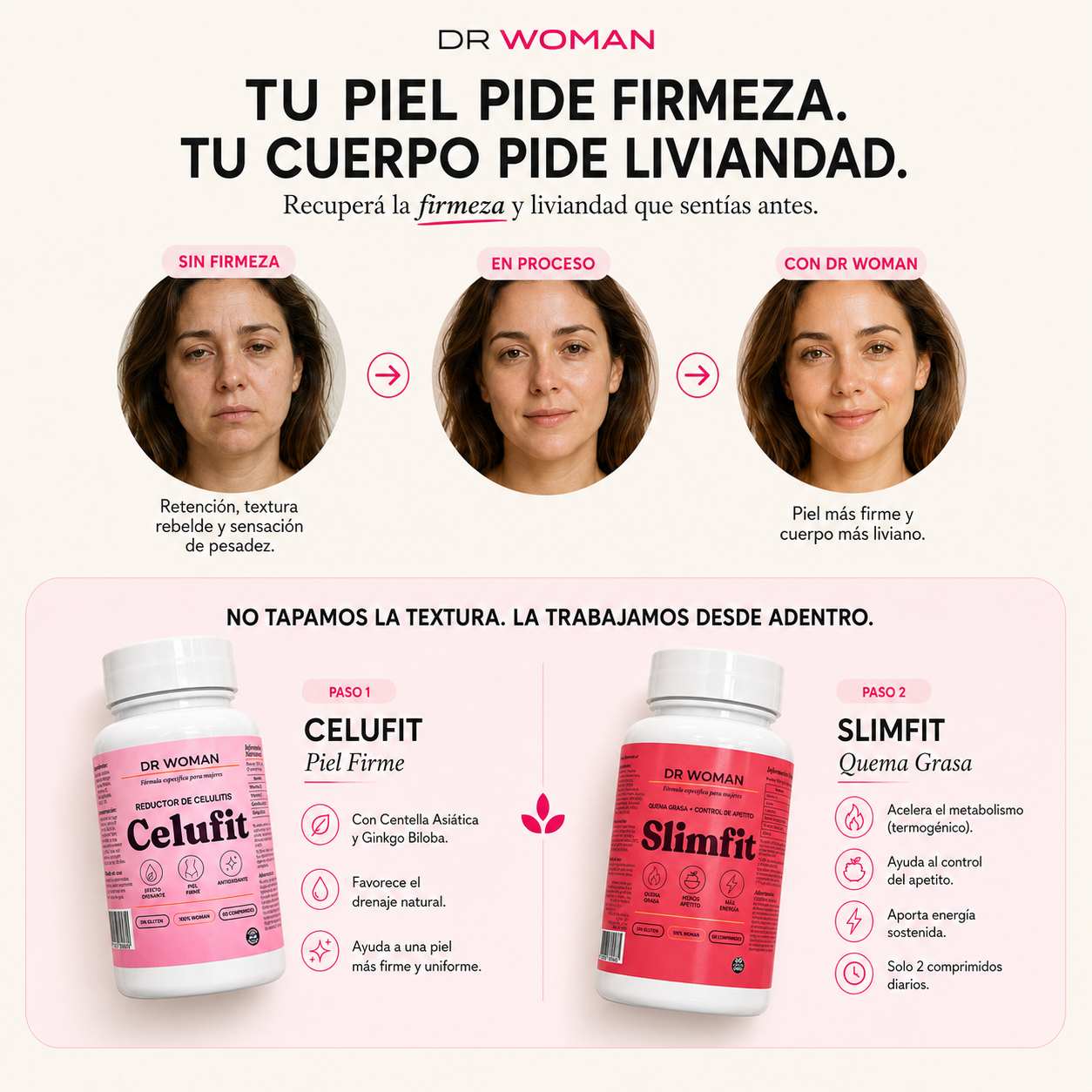 Tratamiento AntiFlacidez - Quemador, Reafirmante y Reductor para Mujeres 30+