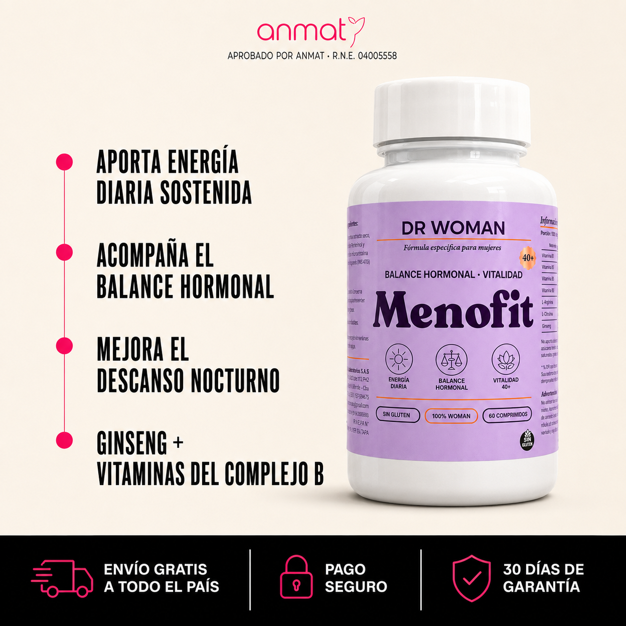 MENOFIT · Tratamiento Hormonal y Energético 40+