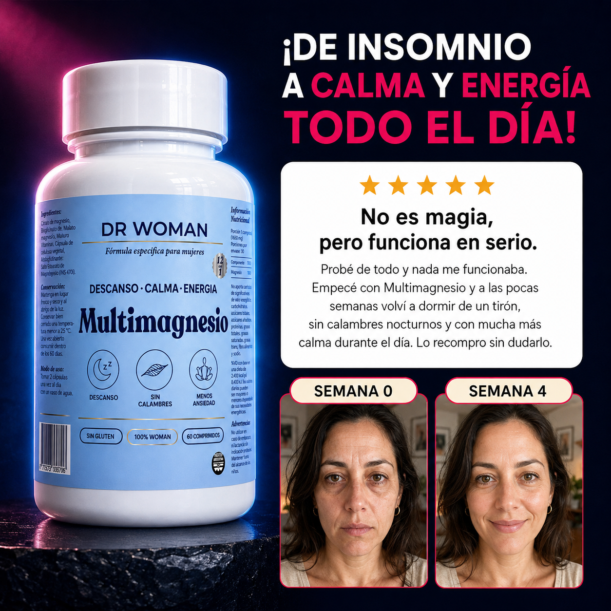 MULTIMAGNESIO 12 en 1 · Tratamiento para Descanso, Calma y Energía