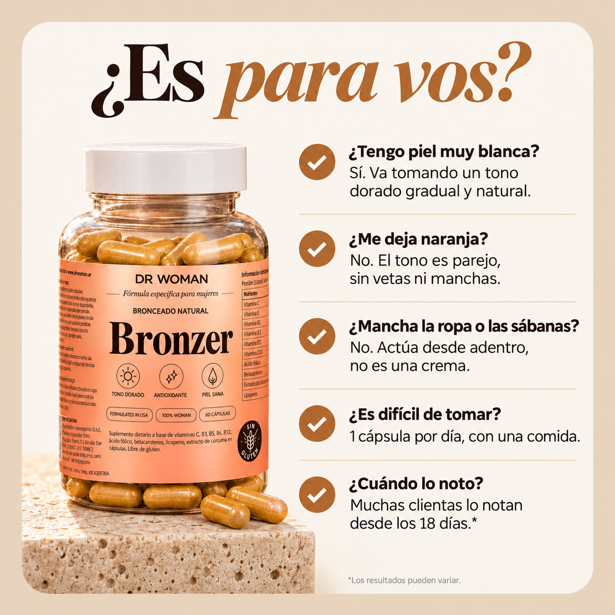 BETACAROTENO - La nueva Formula para Broncearse en 18 dias sin tomar sol